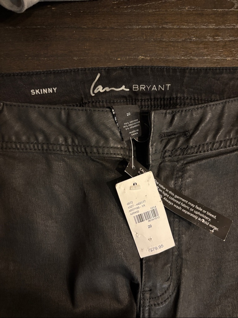 Lane Bryant Black Skinny Coated Jeans